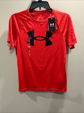 Under Armour Red Short Sleeve Tee with Black Logo